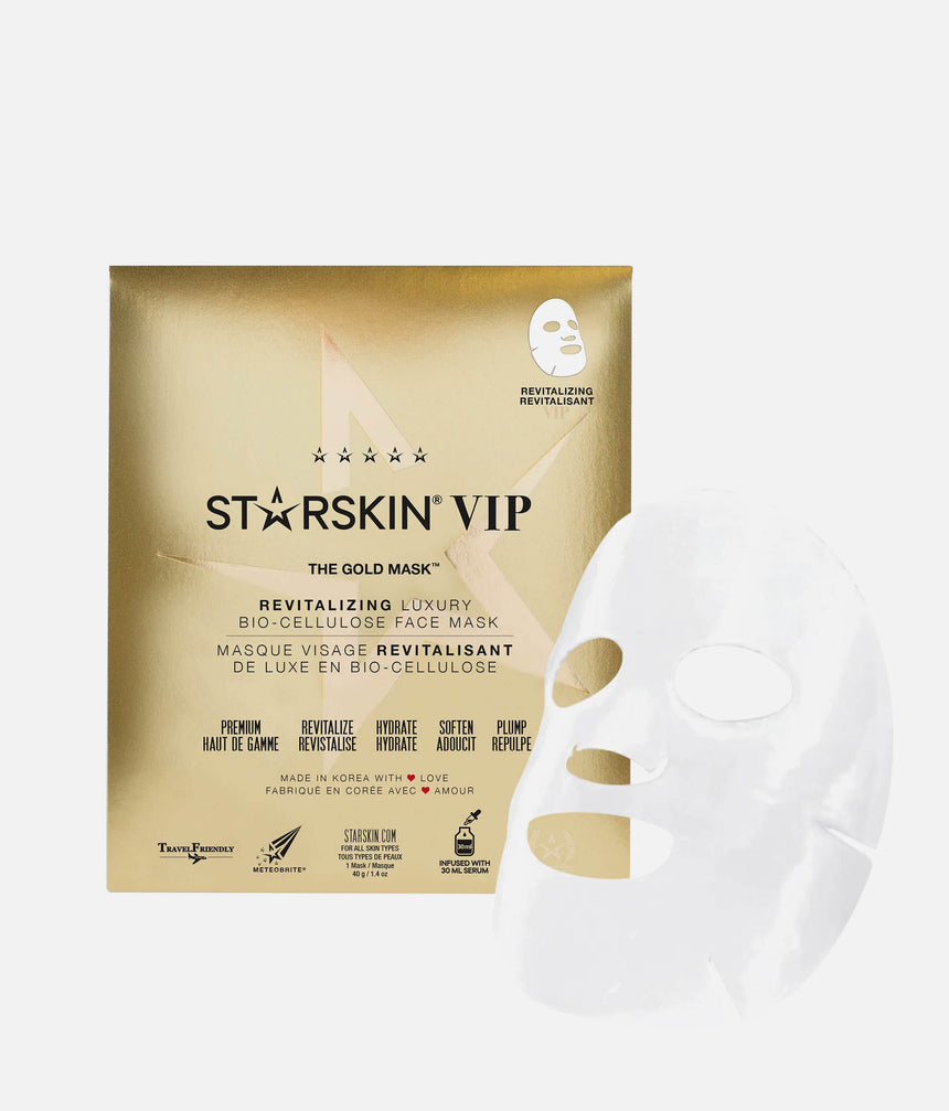 VIP THE GOLD MASK 3+1 Set, Luxury Bio-Cellulose Hydrating Face Mask