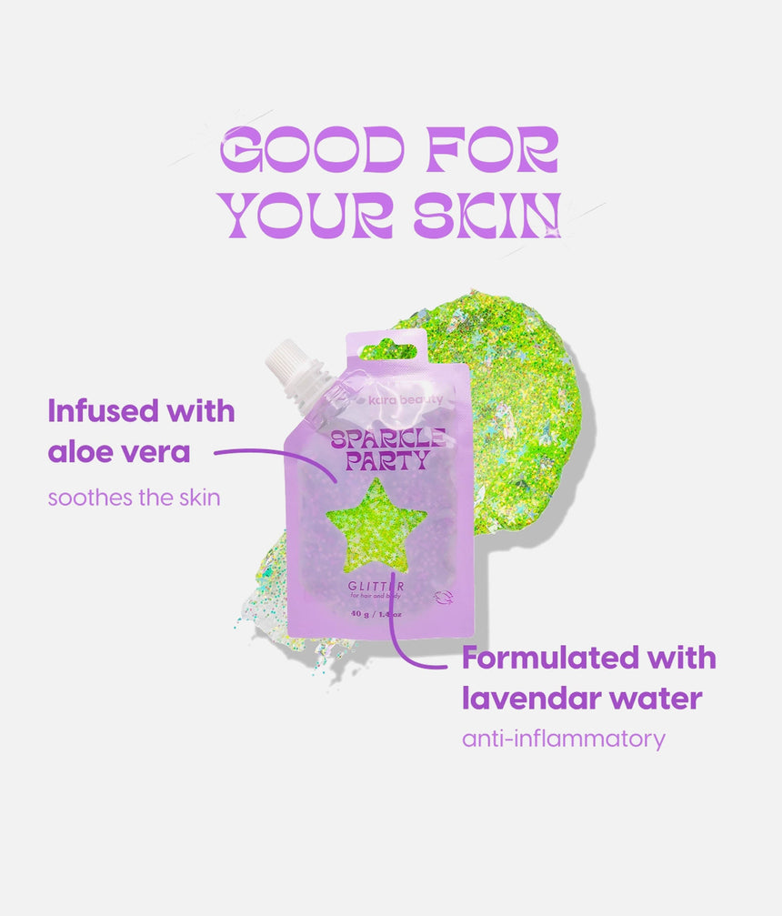 Hair & Body Glitter Gel, Single Packs, Long-Lasting Non-Sticky - SPARKLE GEL