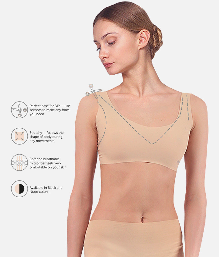 Cut-to-Fit Performance Crop Top, Seamless Dance Underwear - 306PR