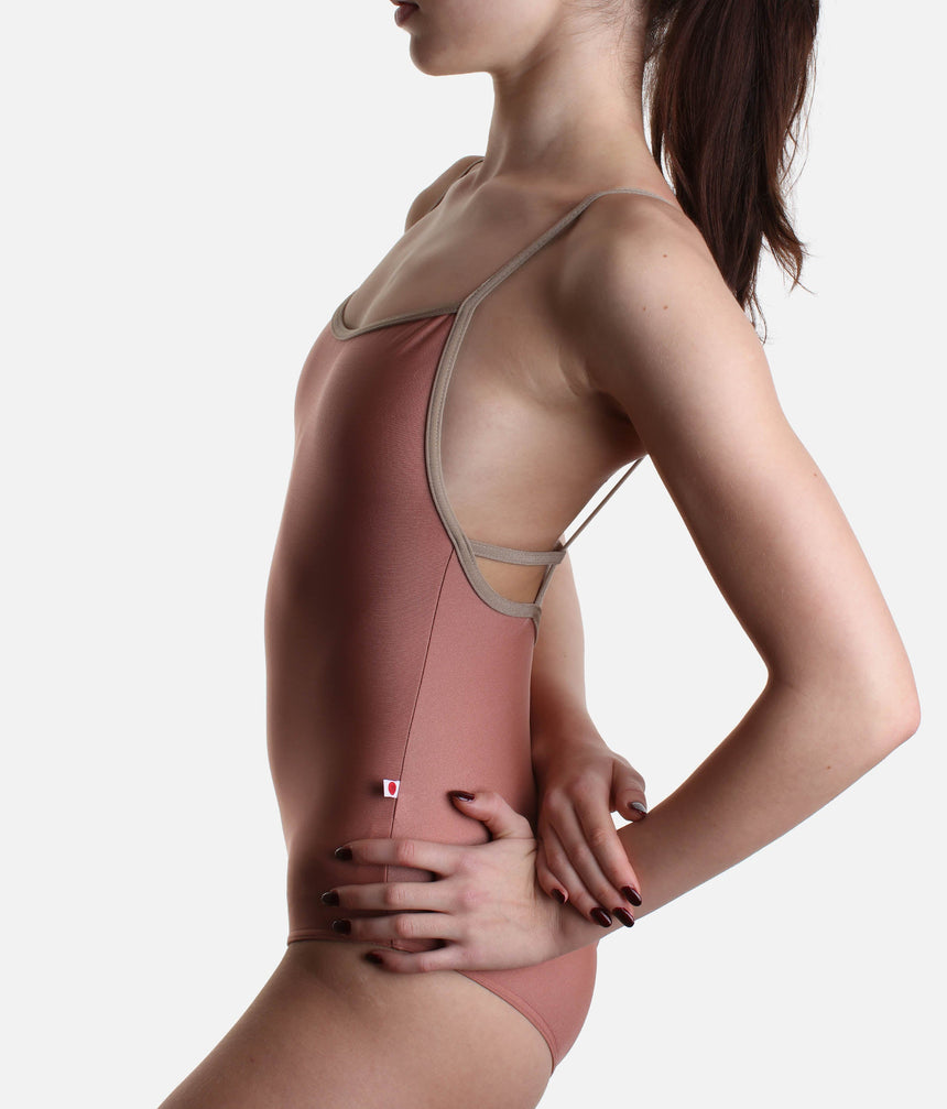 Camisole Dance Leotard, Elegant Back Strap Design - HEATHER