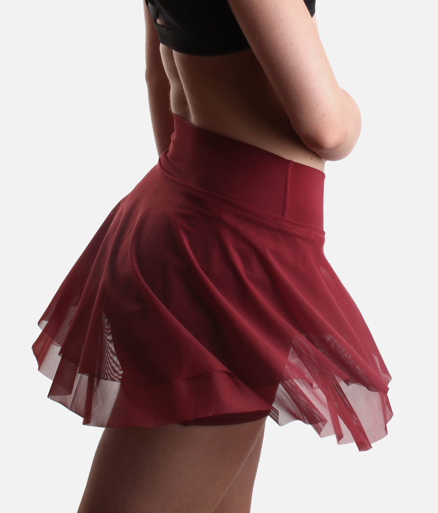 Flowy High-Waisted Skirt with Crisscross Hourglass Waistband - JULIET SKORT