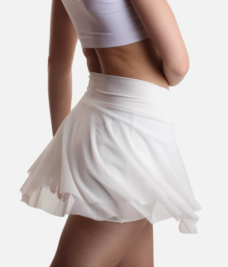 Flowy High-Waisted Skirt with Crisscross Hourglass Waistband - JULIET SKORT