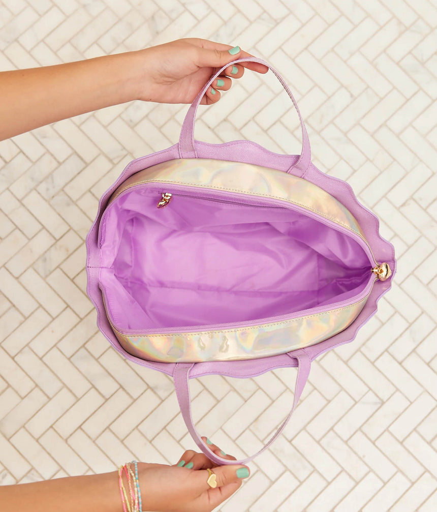 Holographic Shell Iridescent Dance & Travel Bag - MERMAID KEEPALL BAG