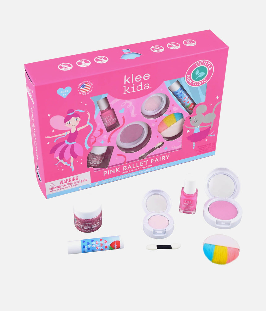 DELUXE PLAY MAKEUP KIT, Pink Ballet Fairy & Garden Pixie Fairy, Safe & Kid-Friendly