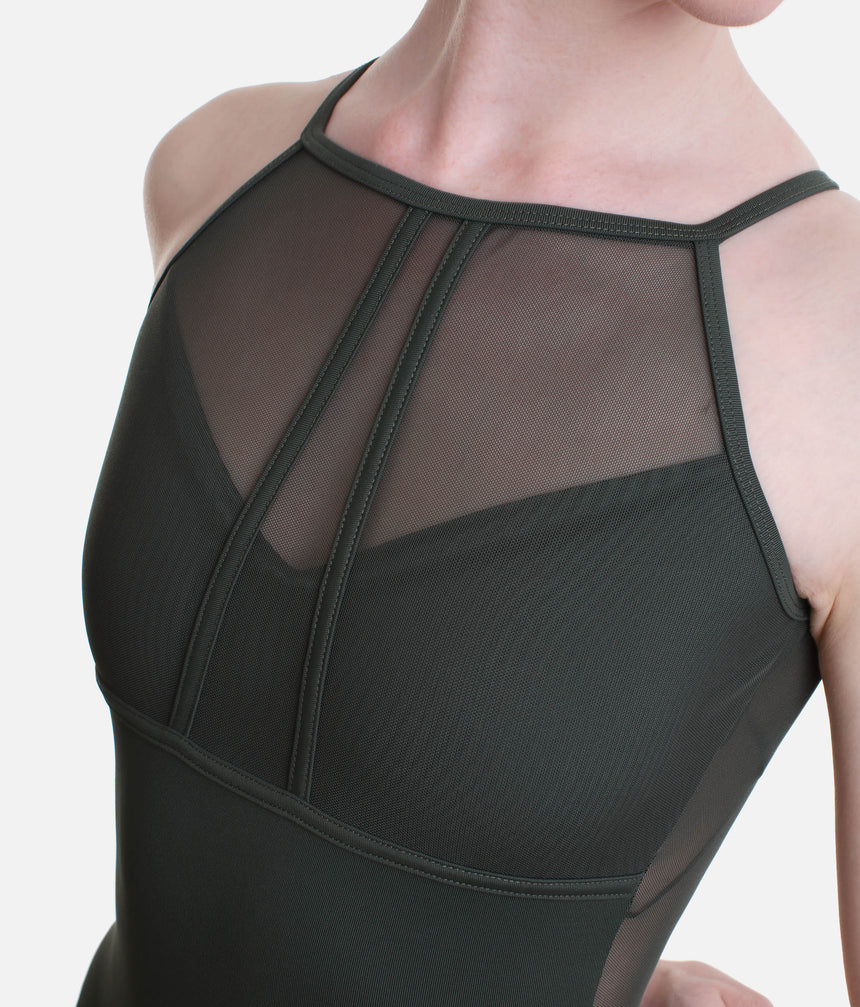 Halter-Style Leotard, Mesh Open Back Dancewear - LICINIA