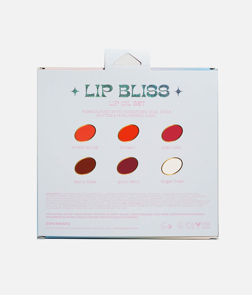 6-Piece Hydrating Lip Oil Gloss Set with Shea & Hyaluronic Acid - LIP BLISS