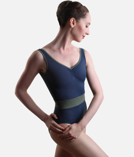 Professional Tank Leotard for Dancers with Contouring Waistband - LUCY Storm