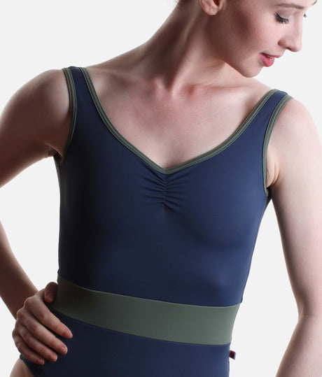 Professional Tank Leotard for Dancers with Contouring Waistband - LUCY Storm