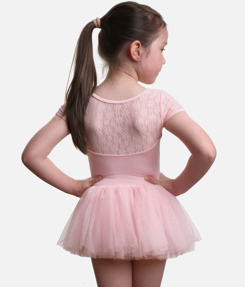 Majesty Cap Sleeve Tutu Dress, Daisy Lace Detail - M1564C