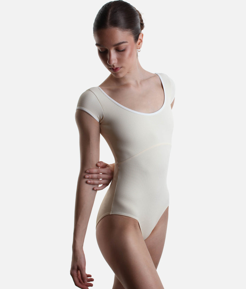 Alma Short Sleeve Ballet Leotard • Butter Yellow