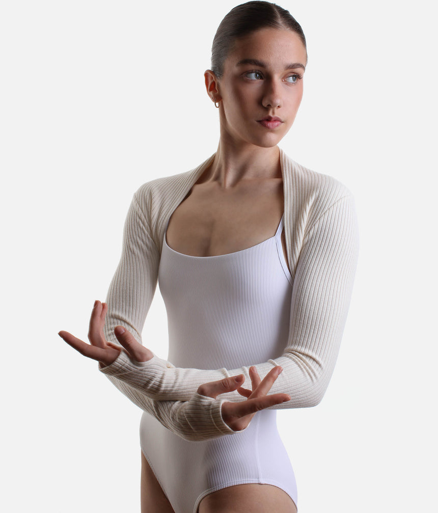 Knit Ballet Bolero Shrug • Long Sleeve Warm-Up with Thumbholes - Lumi