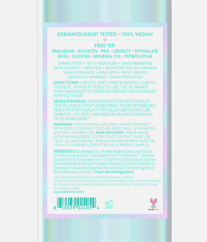 Mermaid Hair Detangling Mist, Tropical Scented, Knot-Free Spray