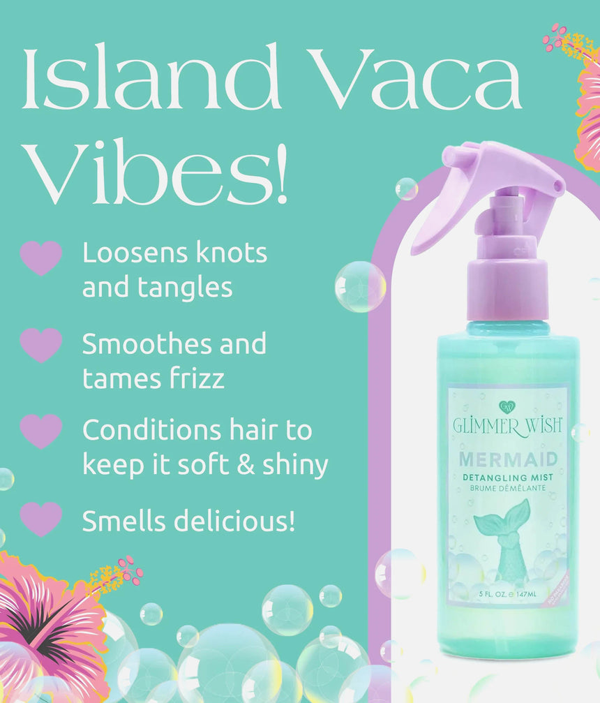Mermaid Hair Detangling Mist, Tropical Scented, Knot-Free Spray