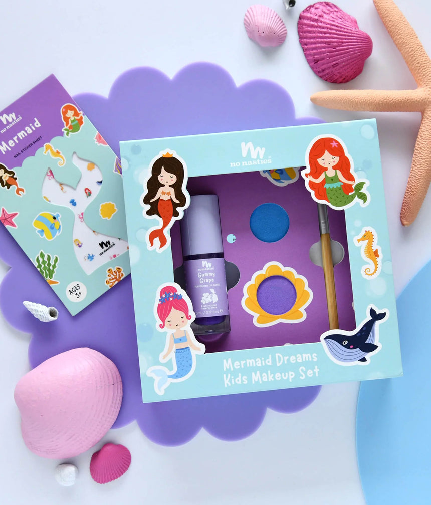 MERMAID DREAMS Makeup Gift Set, Non-Toxic Play Makeup for Kids
