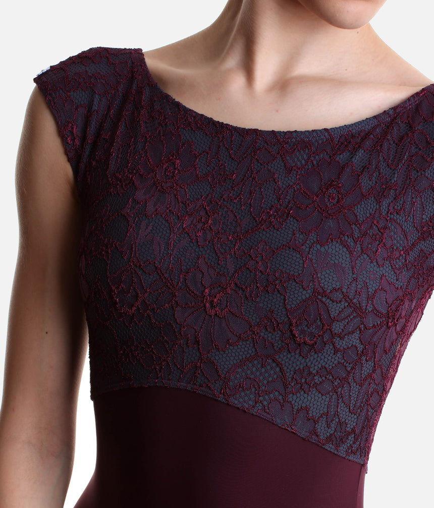 MINERVA DI Vigneto • Boat-Neck Ballet Leotard, Open-Back Design