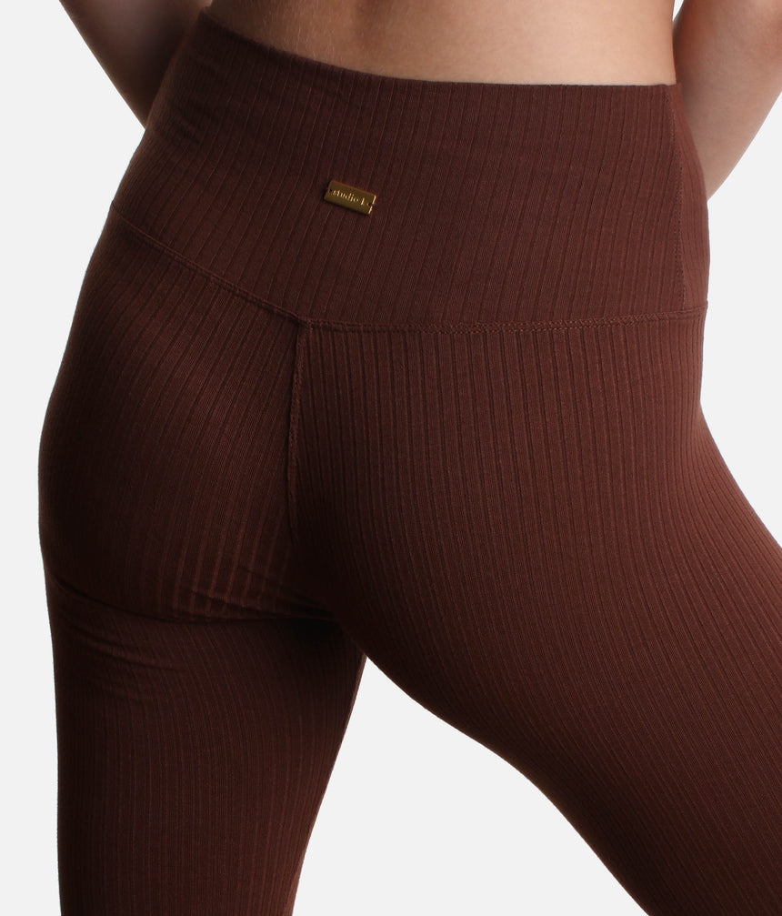 High-Waisted RIB LEGGINGS, Second-Skin Fit for Yoga, Pilates, Lounge
