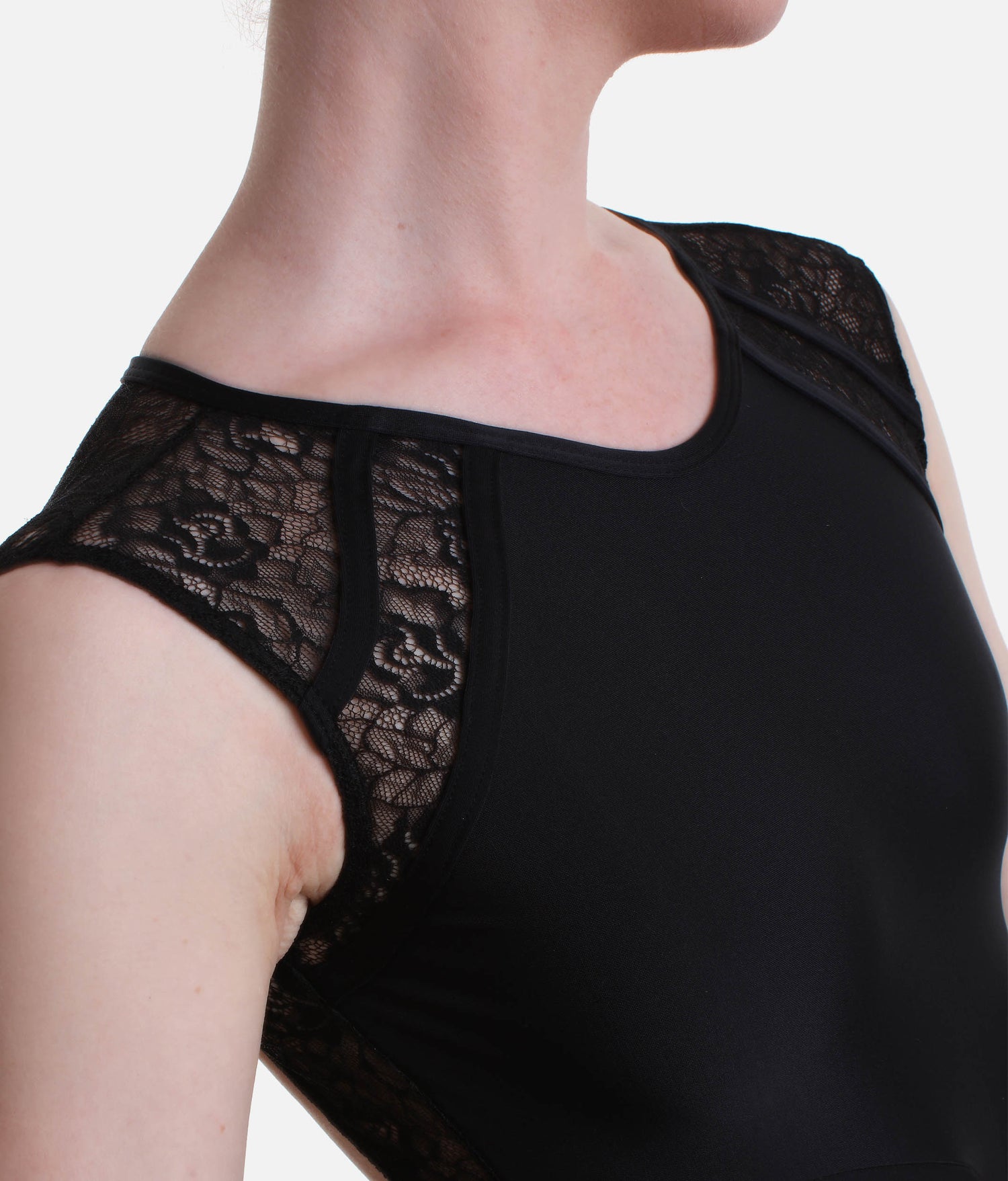 Elegant Open Back Ballet Leotard with Lace Detail - MOLLIE