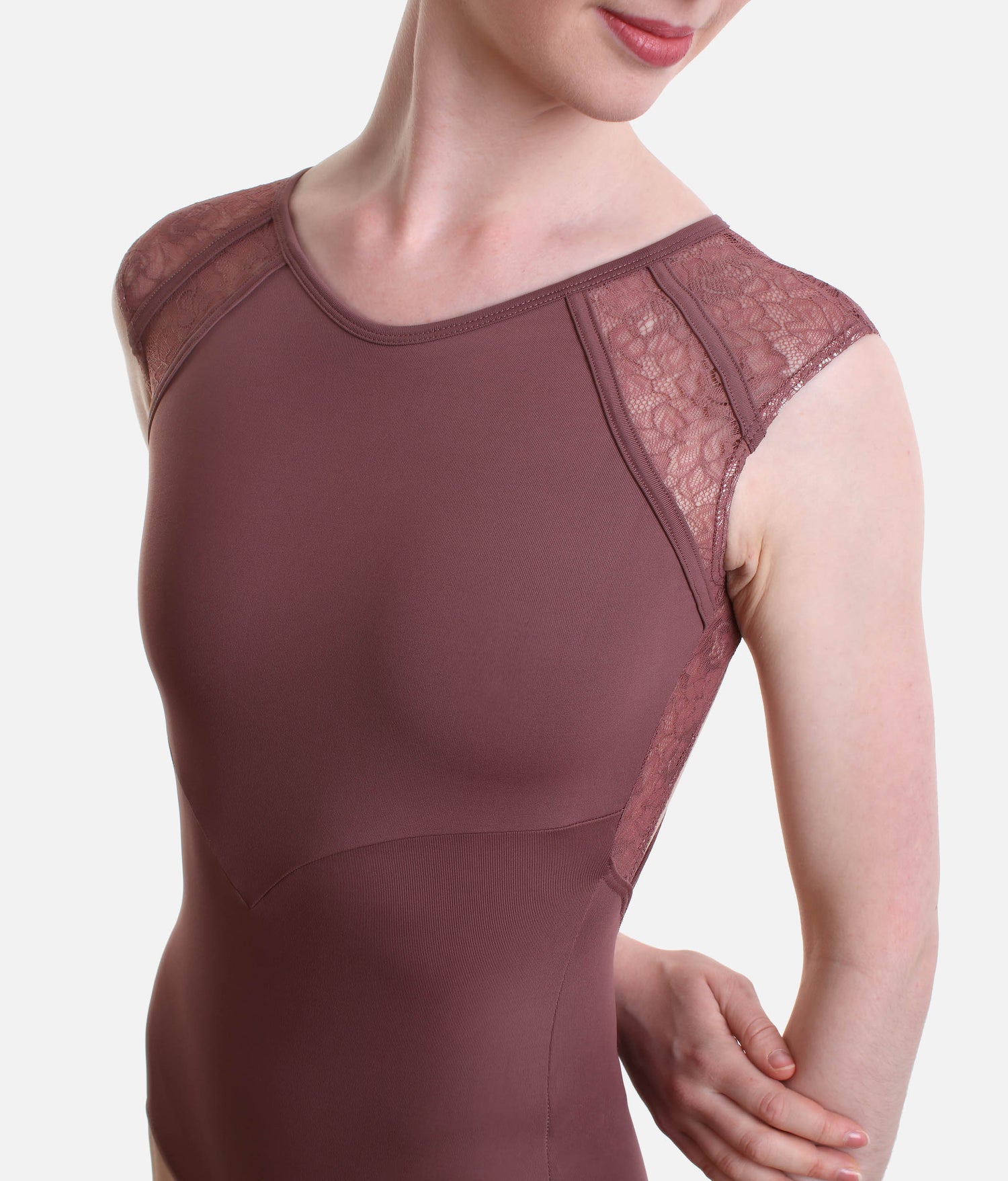 Elegant Open Back Ballet Leotard with Lace Detail - MOLLIE