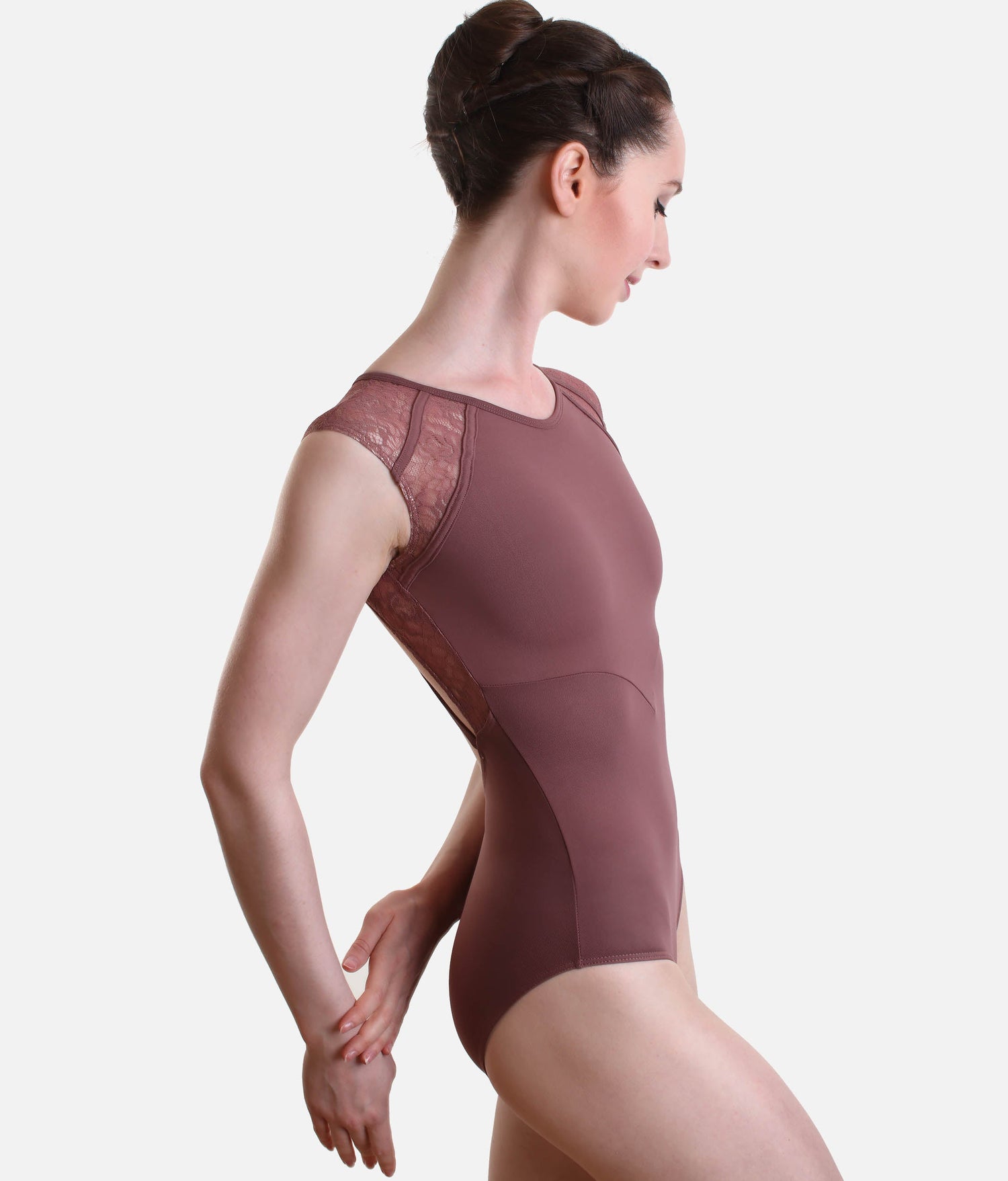 Elegant Open Back Ballet Leotard with Lace Detail - MOLLIE