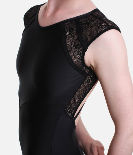 Elegant Open Back Ballet Leotard with Lace Detail - MOLLIE