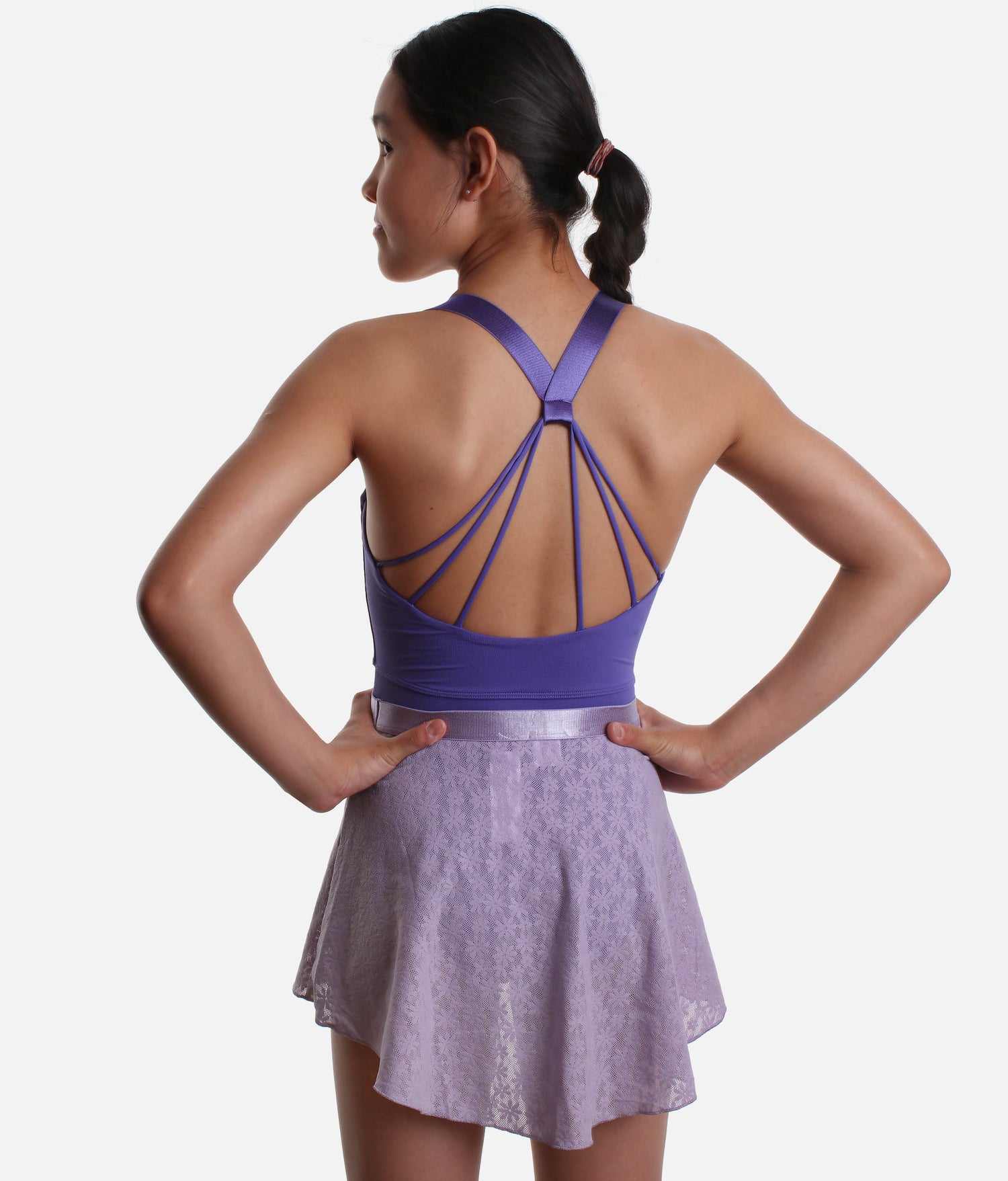 Girls Pull-On Ballet Skirt, High-Low Hem - MS902C