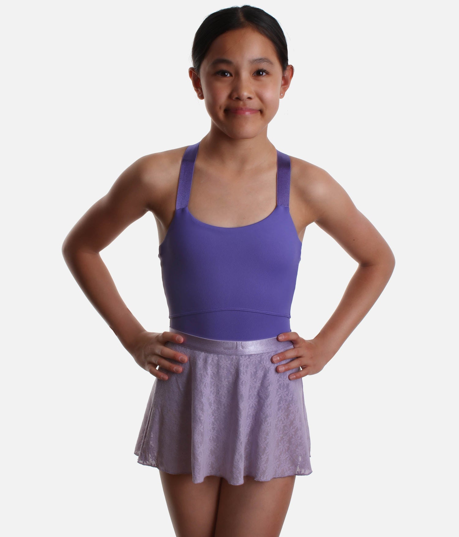 Girls Pull-On Ballet Skirt, High-Low Hem - MS902C