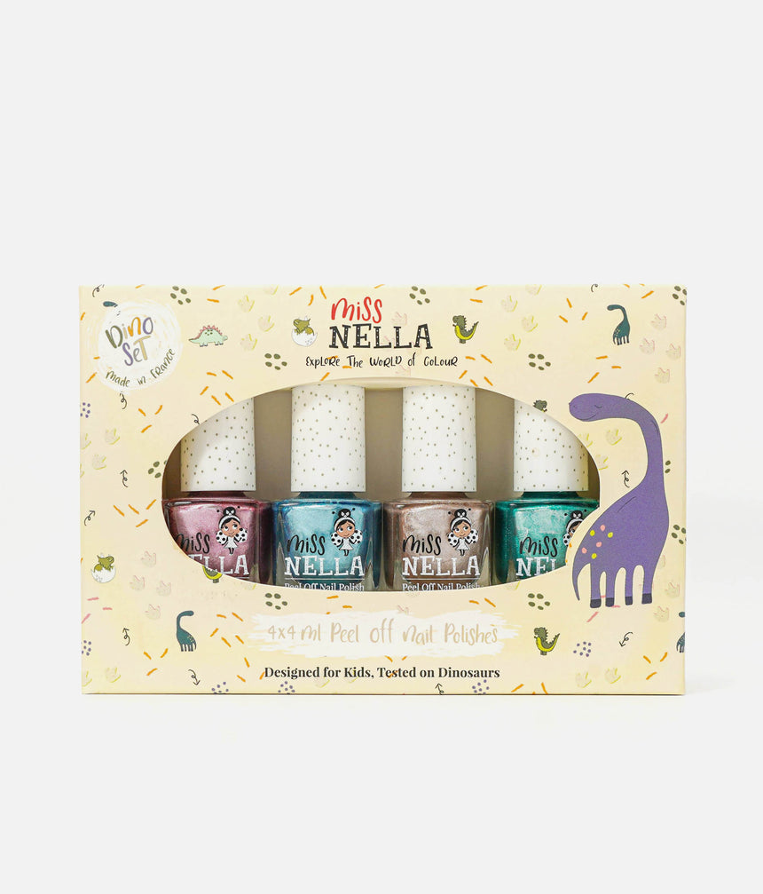 Tweens Nail Polish Set - Dinosaur-Themed, Safe & Peel-Off (4 Colours)