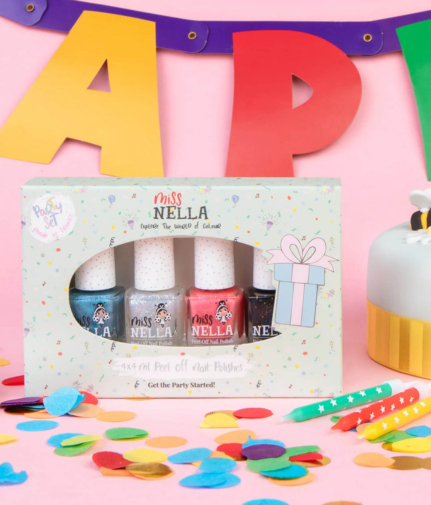 Party Collection Nail Polish Set for Kids, Peel-Off, Non-Toxic, Water-Based