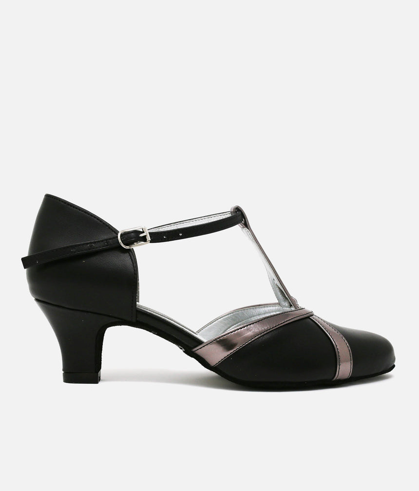 Comfortable Low Heel Leather Ballroom Shoes, Ideal for Social Dancing - NANCY