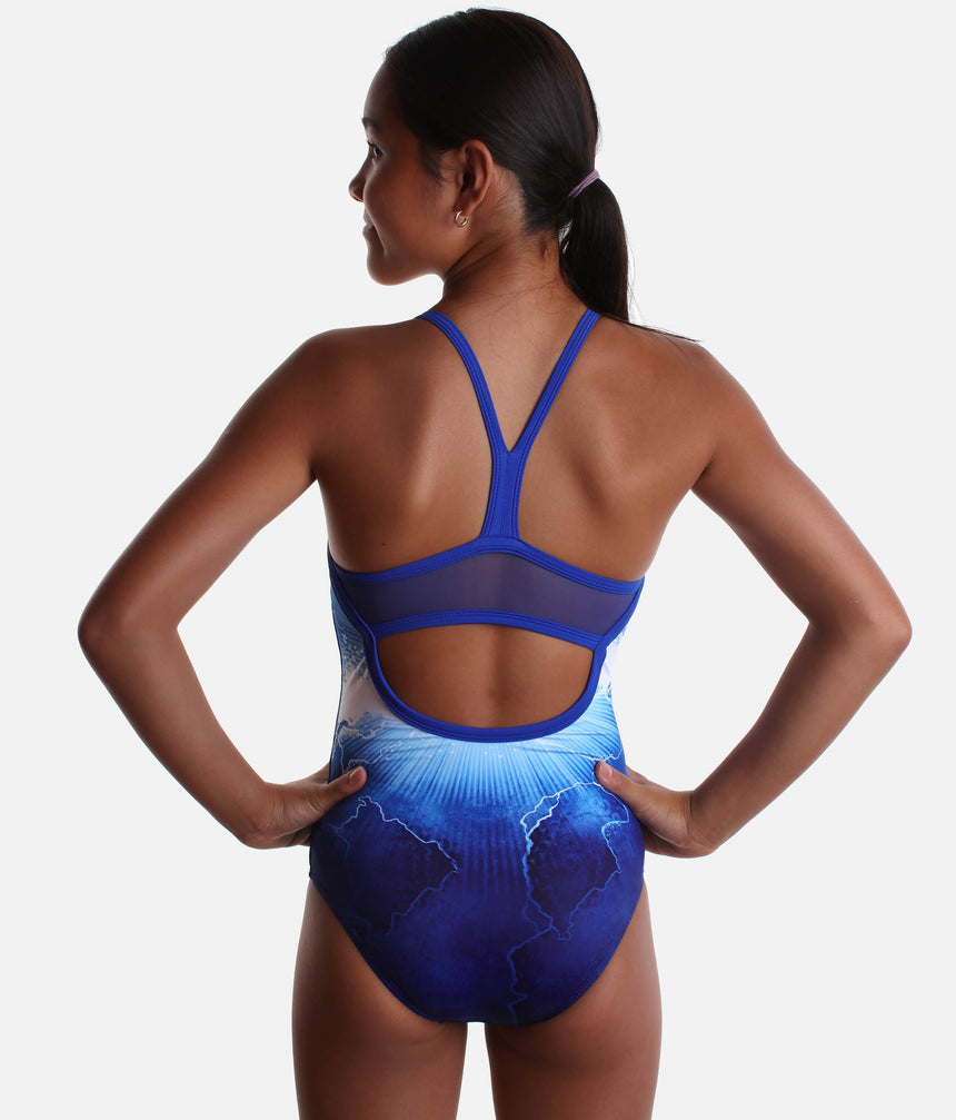 Cami-Strap Gymnastics Leotard, Ocean Print - WATERBURST