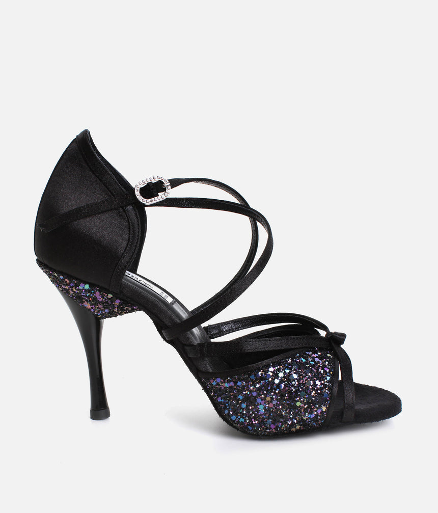 Elegant Salsa & Tango Dance Heels with Versatile Buckle, 75mm Heel - PD801 PRO