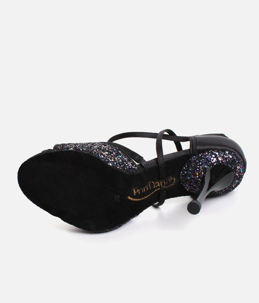Elegant Salsa & Tango Dance Heels with Versatile Buckle, 75mm Heel - PD801 PRO