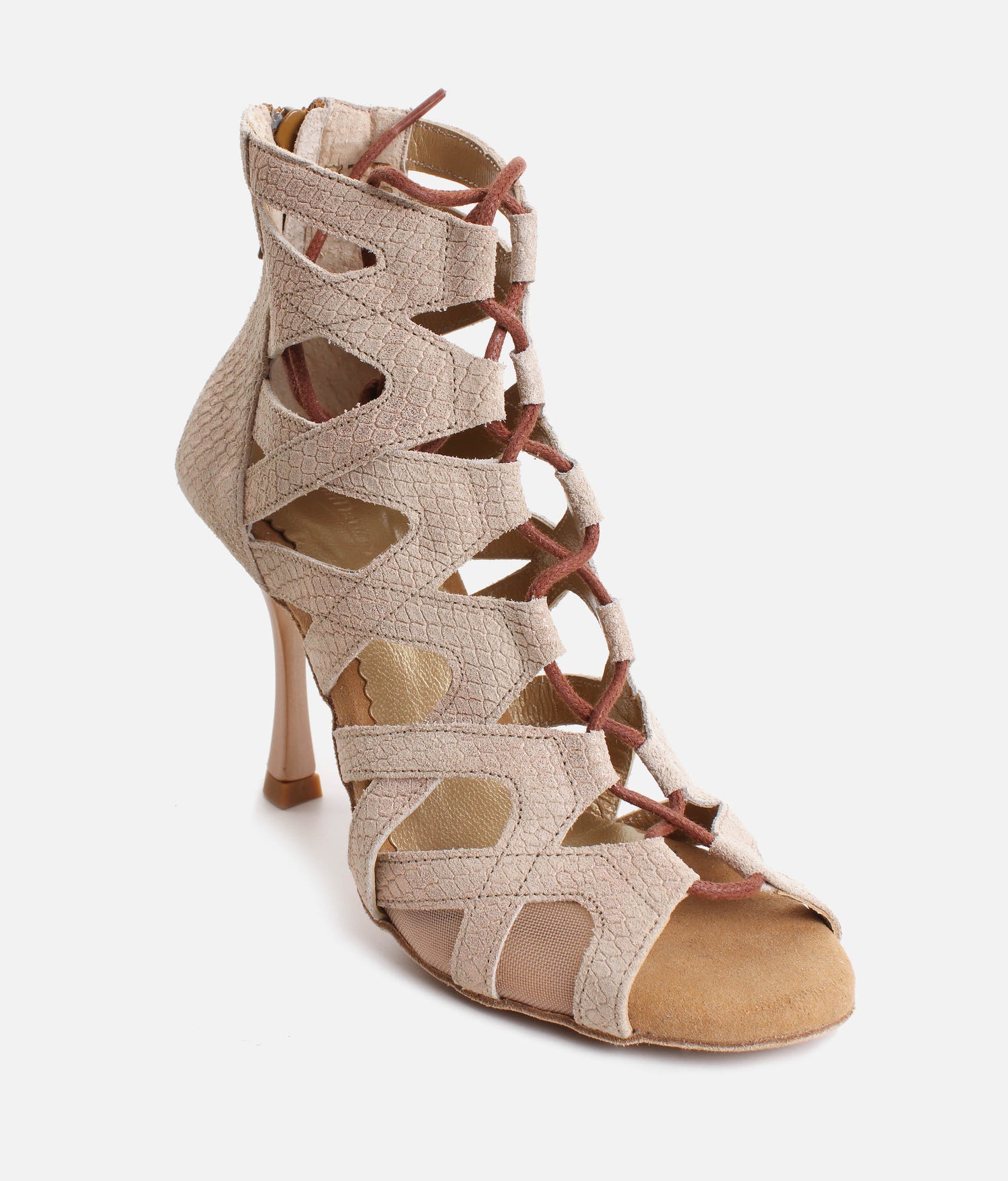 Adjustable Lace-Up Dance Shoes with Secure Fit, 70mm Stiletto - PD804