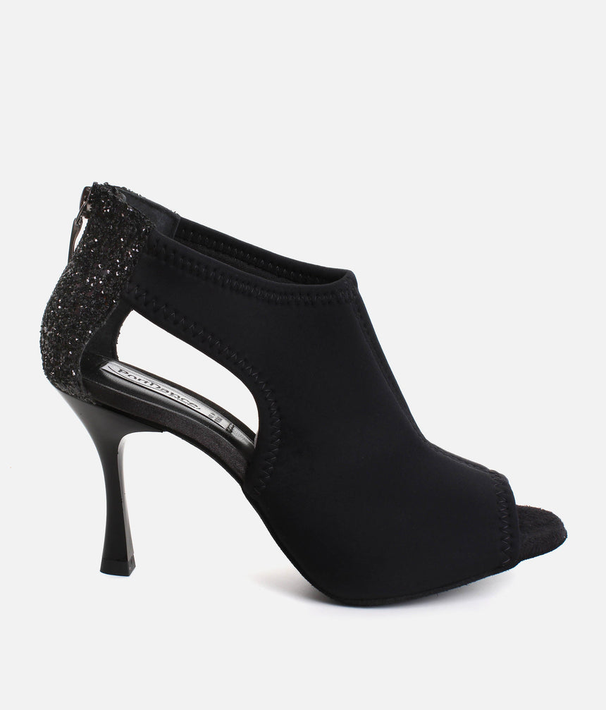 Glitter Heel Ballroom Latin Shoes, Flexible Neoprene Upper & 70mm Heel - PD810