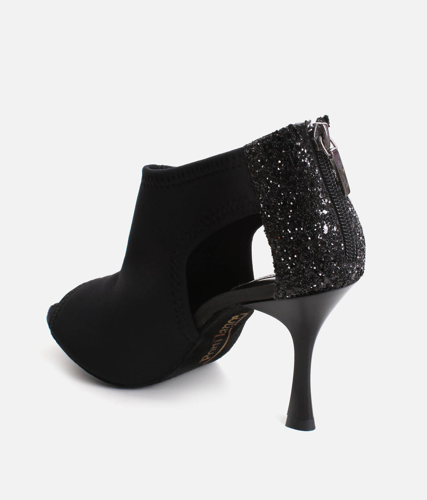 Glitter Heel Ballroom Latin Shoes, Flexible Neoprene Upper & 70mm Heel - PD810