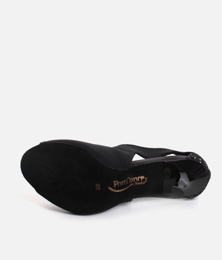 Glitter Heel Ballroom Latin Shoes, Flexible Neoprene Upper & 70mm Heel - PD810