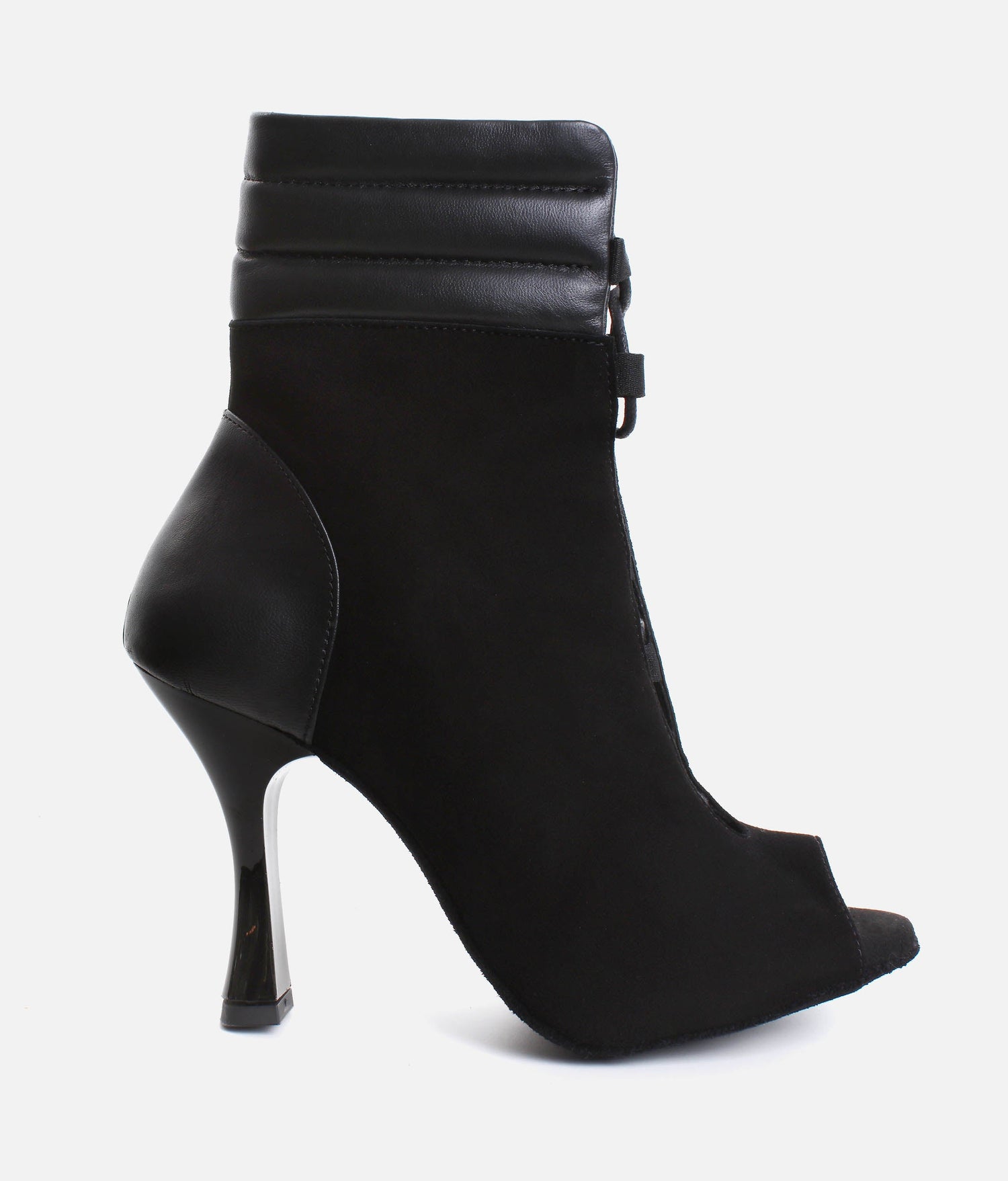 Elegant Peep-Toe Dance Heels with Adjustable Laces, 80mm Flare Heel - TATIANA