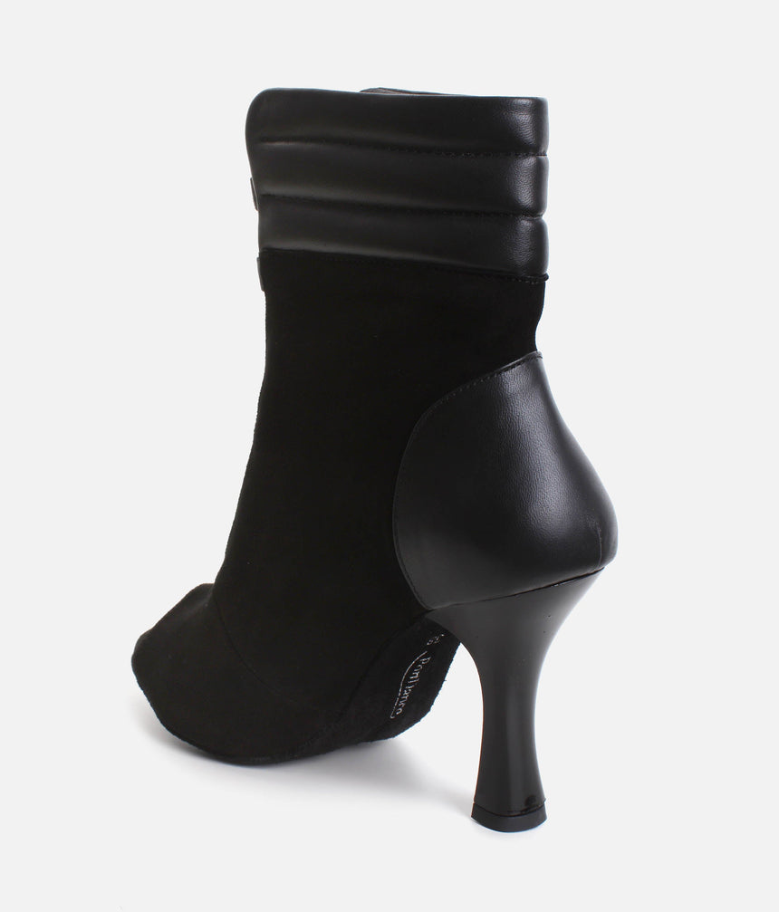 Elegant Peep-Toe Dance Heels with Adjustable Laces, 80mm Flare Heel - TATIANA