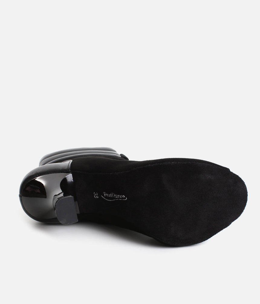 Elegant Peep-Toe Dance Heels with Adjustable Laces, 80mm Flare Heel - TATIANA