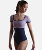 Short Sleeve Ballet Leotard, Elegant Square Neck Design - PENELOPE DI