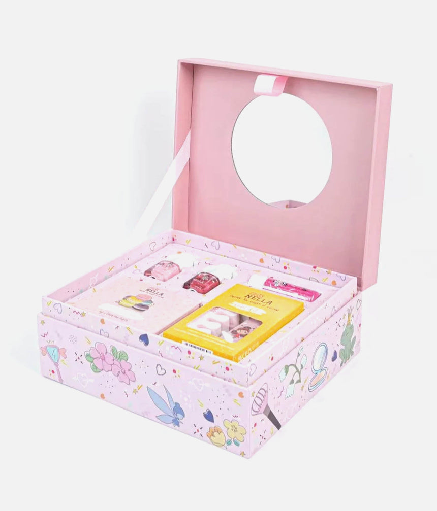 Pink Fairy Case, Girls Non-Toxic Makeup & Nail Polish Gift Set