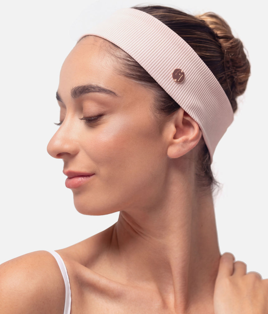 Ribbed Ballet Headband • Soft Pink & Light Cream
