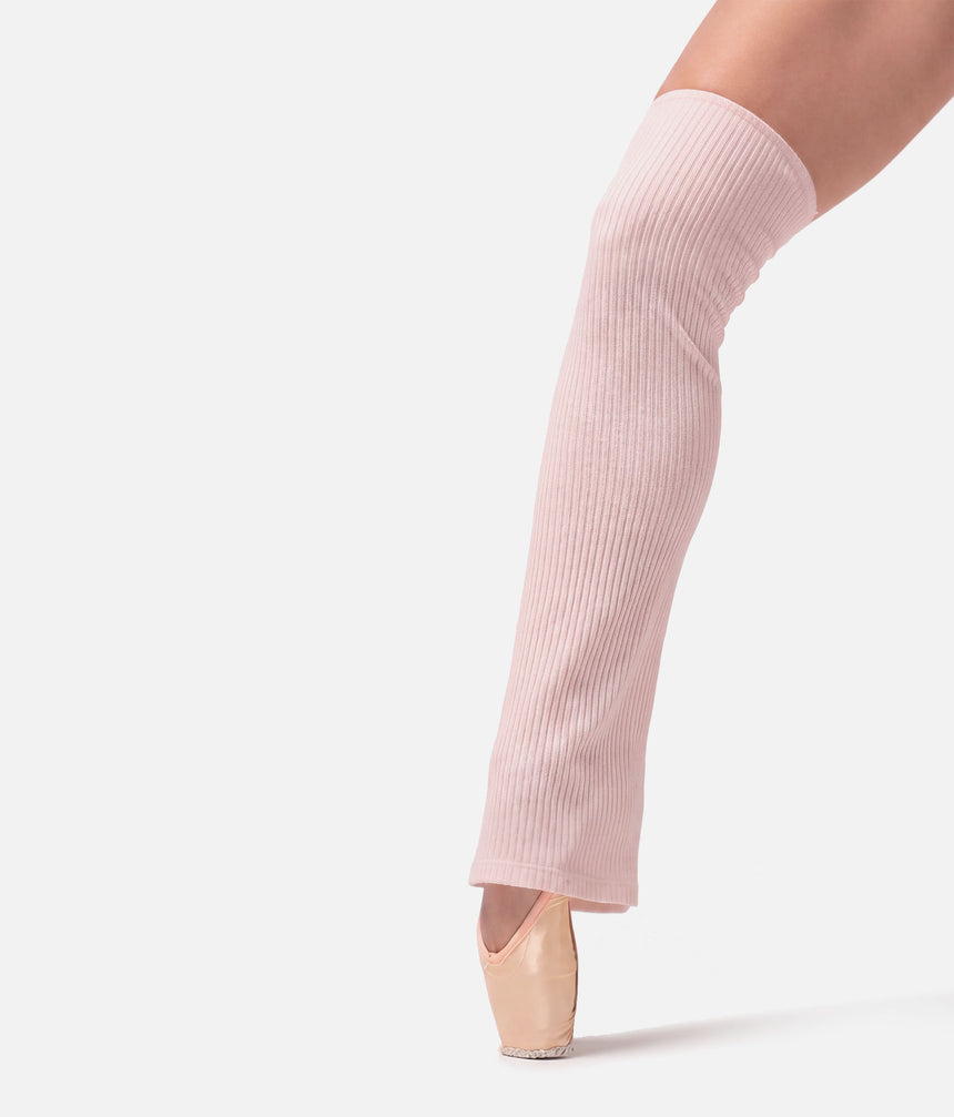 Knit Ballet Legwarmers, 65cm • Soft Pink & Light Cream