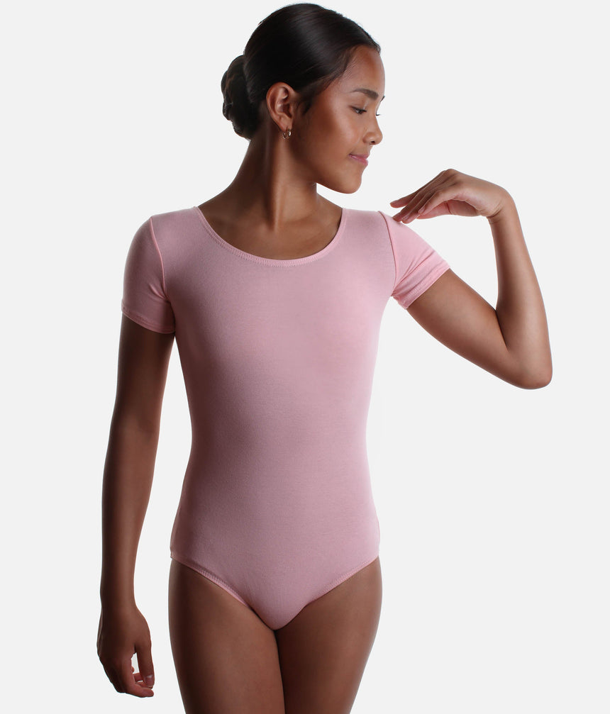 Girls Short Sleeved, Scoop Necked Leotard - PRIM