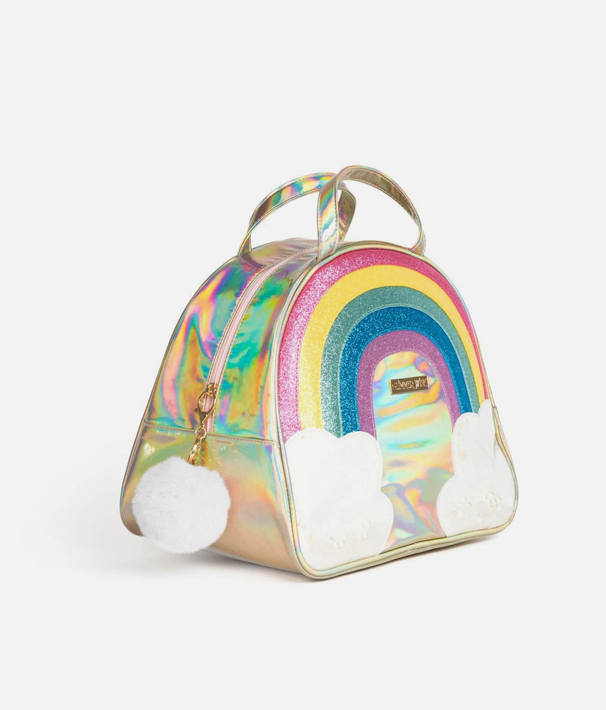 Rainbow Dance Duffel with Sparkle & Fluffy Charm - UNICORN KEEPALL BAG