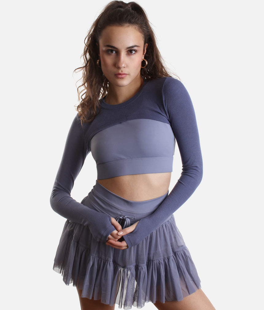RELEVE RIBBED SHRUG - Dance-Ready Cropped with Thumbholes