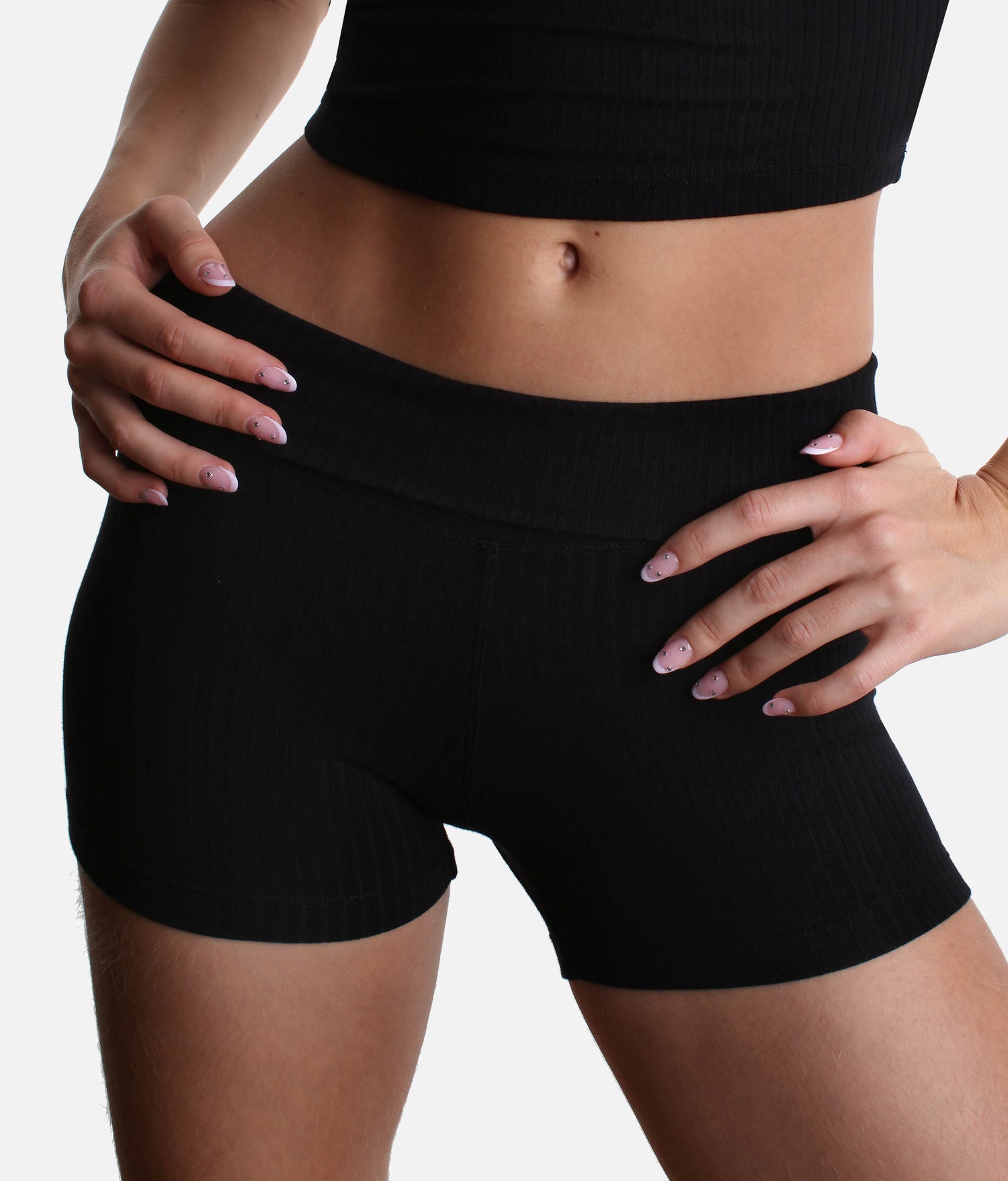 High-Rise Yoga Mini Biker, Buttery Soft with Breathable Knit - RIB 4" SHORTS