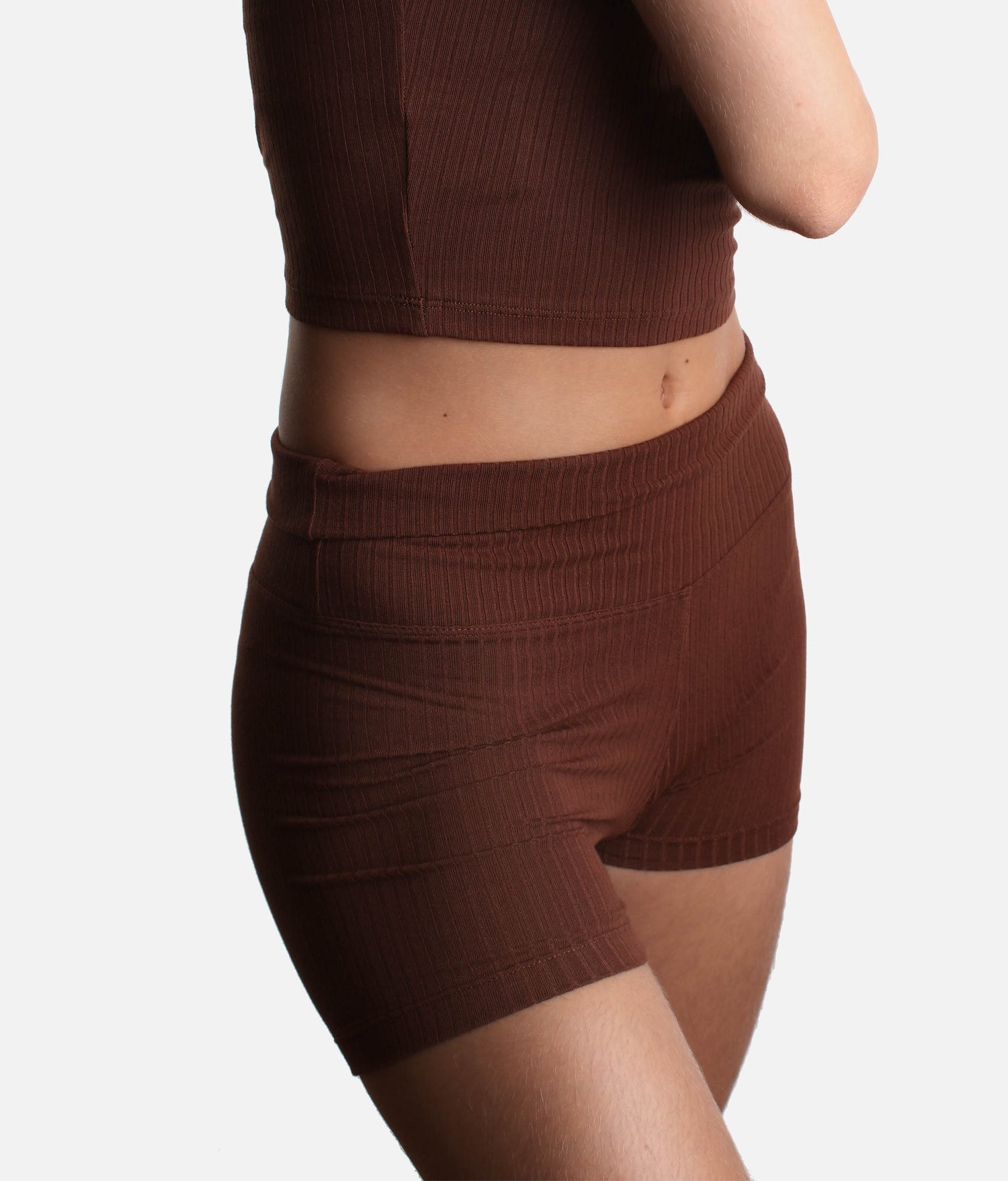 High-Rise Yoga Mini Biker, Buttery Soft with Breathable Knit - RIB 4" SHORTS