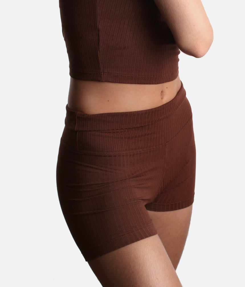 High-Rise Yoga Mini Biker, Buttery Soft with Breathable Knit - RIB 4" SHORTS