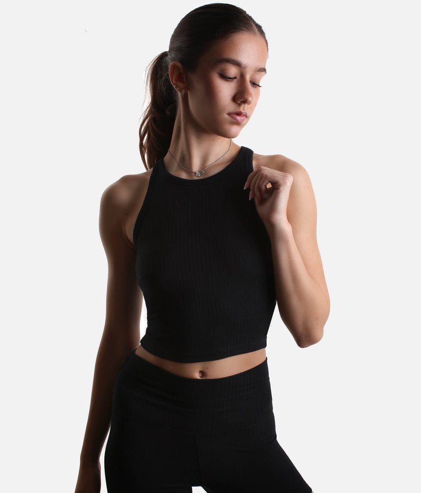 Premium Ribbed Yoga Top, Ultra-Soft with Breathable Stretch - RIB TANK